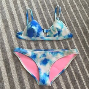 Triangl- Blue tie dye bathing suit SET